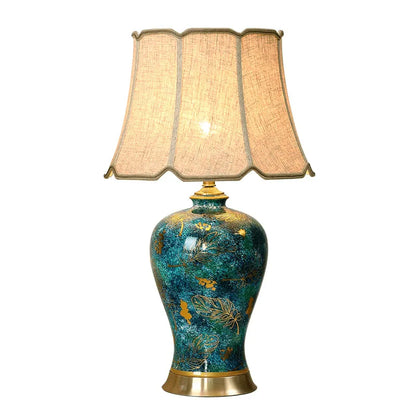 The Aurelian Plumage: Handcrafted Jingdezhen Ice-Flake Porcelain Table Lamp